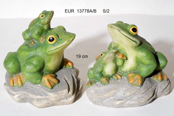 Σετ 2τμχ Διακοσμητικά Βατραχάκια Κεραμικά Royal Art 19εκ. EUR13778A/B