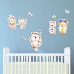 Αυτοκόλλητο Τοίχου Tender Animals Ango 125x140εκ. 18007