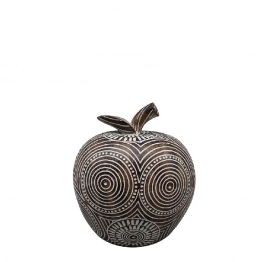Διακοσμητικό Επιτραπέζιο Μήλο Polyresin Καφέ-Λευκό ESPIEL 15,7x13,6x17εκ. FIG228