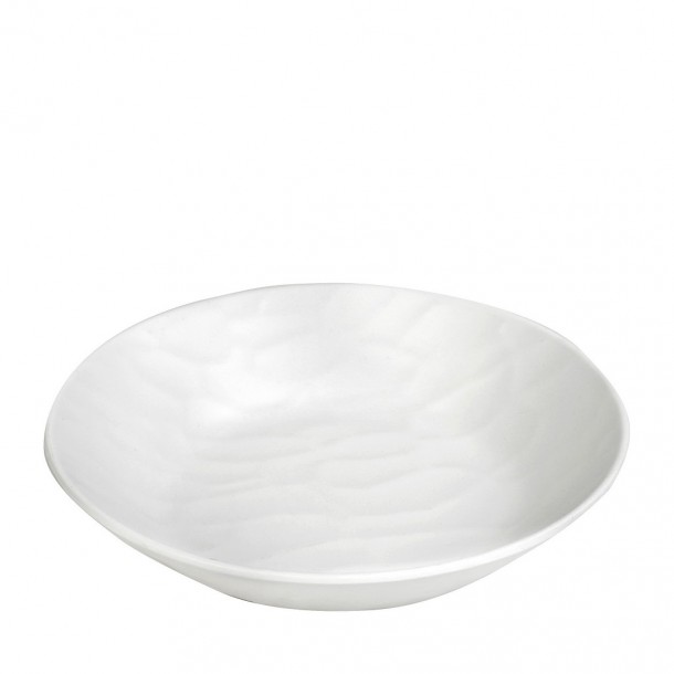 Πιάτο Μελαμίνης Βαθύ Στρογγυλό 21εκ. Wavy Matte White ESPIEL MLW394K48-6