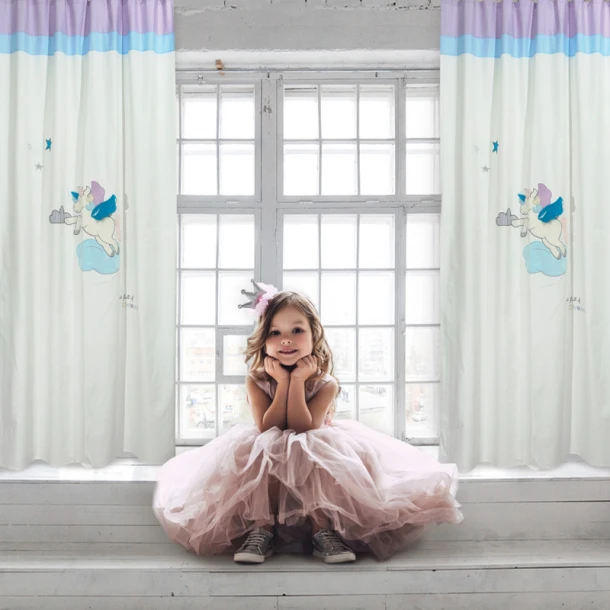 Κουρτίνα Με Κρίκους Βαμβακερή 140x260εκ. Smile 6463 Das Baby