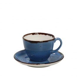 Φλυτζάνι Με Πιατάκι Cappuccino Πορσελάνης 220ml Terra Blue ESPIEL TLF111K6