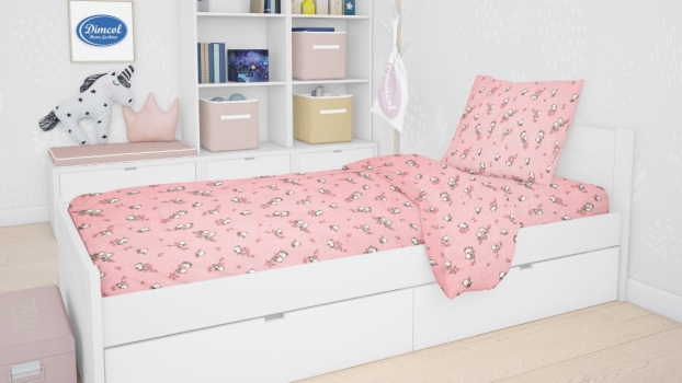 Παπλωματοθήκη Μονή Φανελένια 160x240εκ. Birds 15 Pink Dimcol