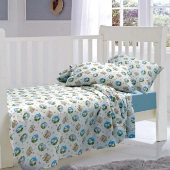 Σετ Σεντόνια Βαμβακερά Bebe 120x160εκ. Elvin Blue Sb home