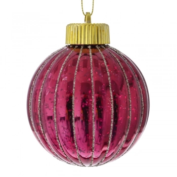 Σετ Μπάλες 6τμχ Πλαστικές Μπορντώ Glitter iliadis 8,5εκ. 79461