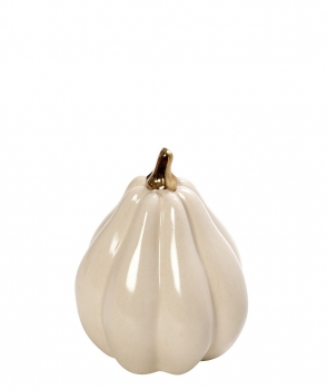 Διακοσμητική Επιτραπέζια Κολοκύθα Κεραμική Μπεζ-Χρυσή ESPIEL 8,5x8,5x11εκ. ROD244K6