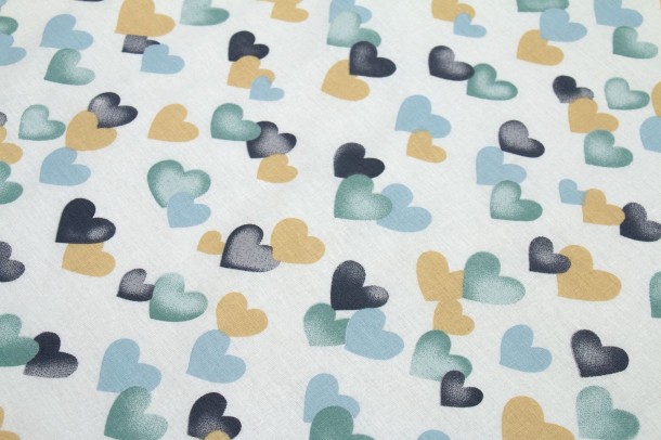 Πάνα Χασές Βαμβακερή Bebe 80x80εκ. Hearts 11 Grey-Green DIMcol