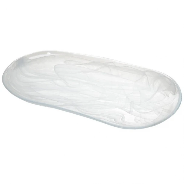 Πιατέλα Σερβιρίσματος Οβάλ Γυάλινη Alabaster ESPIEL 35x19εκ. HOR1024K6