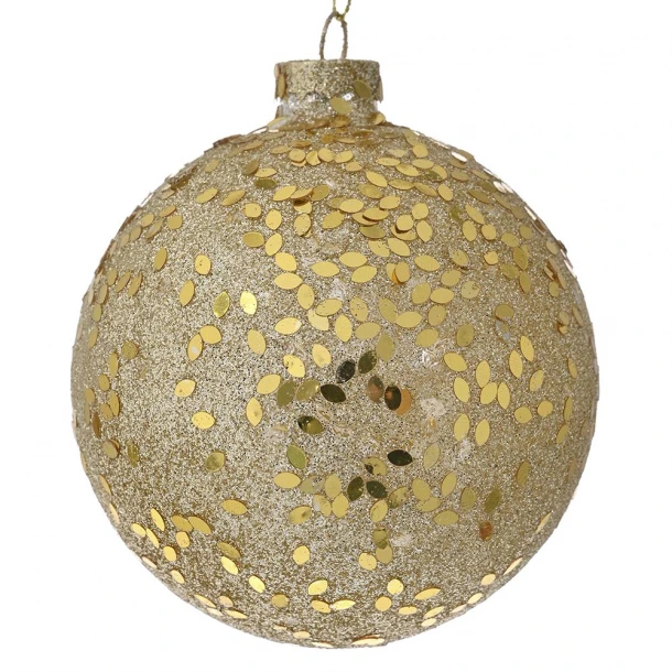 Σετ Μπάλες 4τμχ Γυάλινες Χρυσές Glitter iliadis 10εκ. 78730