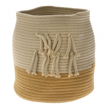 Καλάθι Βαμβακερό Κρεμ-Καφέ iliadis 24x29εκ. 77002