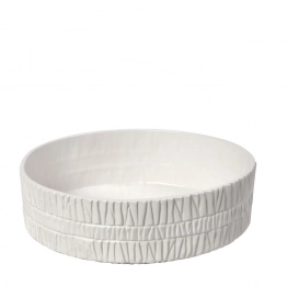 Διακοσμητική Πιατέλα Πορσελάνης Λευκή Scratched ESPIEL 34,5x34,5x6εκ. NFU506