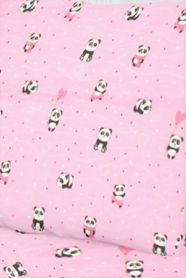 Πάνα Χασές Βαμβακερή Bebe 80x80εκ. Panda 111 Pink Dimcol