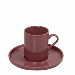 Φλυτζάνι Με Πιατάκι Espresso Stoneware Essentials ESPIEL 90ml OWD104K6