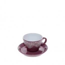 Φλυτζάνι Με Πιατάκι Espresso Stoneware 90ml Vienna Μπορντώ ESPIEL HUN126K6