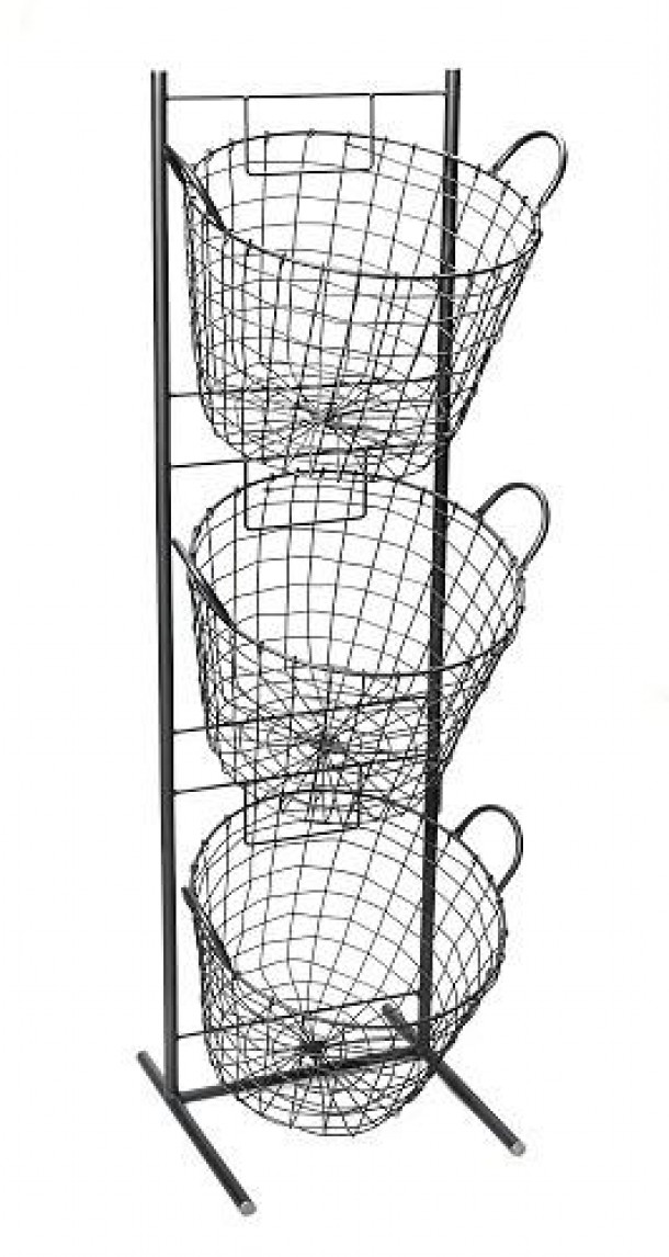 Μανάβης 3 Όροφος Μεταλλικός Μαύρος ESPIEL 35x33x114εκ. AST402