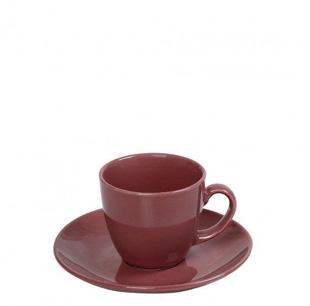 Φλυτζάνι Με Πιατάκι Espresso Stoneware Essentials ESPIEL 90ml OWD101K6