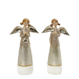 Χριστουγεννιάτικο Διακοσμητικό Αγγελάκι Polyresin Χρυσό ESPIEL 11,5x4x24εκ. MT2814K2