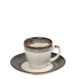 Φλυτζάνι Με Πιατάκι Espresso Stoneware Essentials ESPIEL 90ml OWP101K6