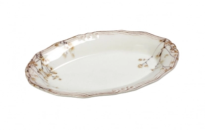 Πιατέλα Σερβιρίσματος Οβάλ Stoneware Almond ESPIEL 22x14x3εκ. RPR208K6