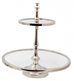 Ορντερβιέρα 2 Όροφη Ανοξείδωτη-Γυάλινη ESPIEL 43x46εκ. GET252