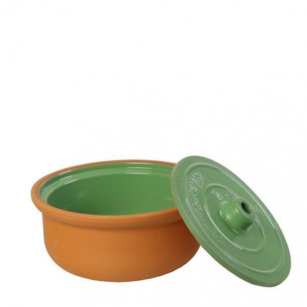 Πυρίμαχο Σκεπαστό Terracotta Green ESPIEL 24x24x12εκ. NAK159K4-1