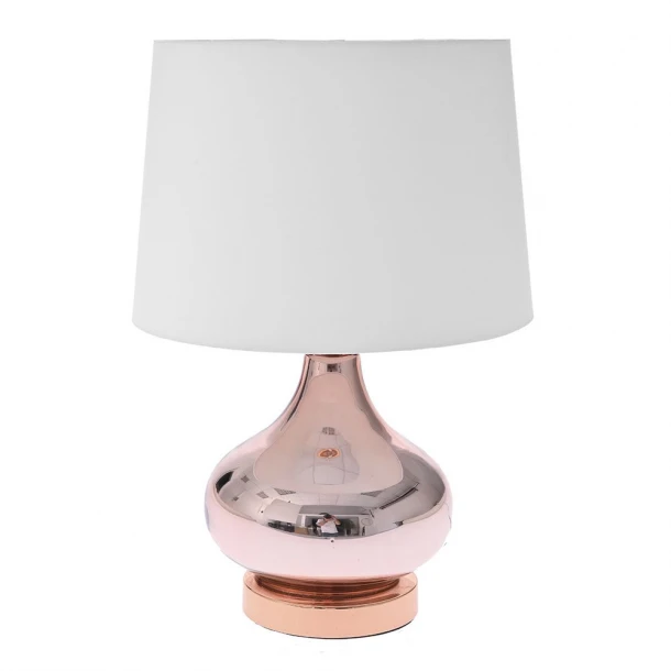Επιτραπέζιο Φωτιστικό Γυάλινο Ροζ-Χρυσό iliadis 28,5x42εκ. 77795