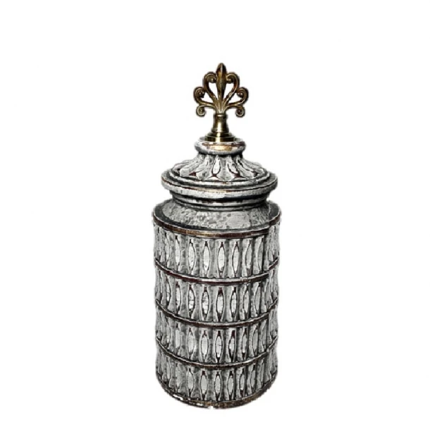 Διακοσμητικό Δοχείο Με Καπάκι Κεραμικό ESPIEL 15,5x38εκ. TOL311