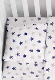 Μαξιλαροθήκη Φάκελος Βαμβακερή Bebe 35x45εκ. Star 102 Blue Dimcol