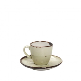 Φλυτζάνι Με Πιατάκι Espresso Πορσελάνης 90ml Terra Green ESPIEL TLH112K6