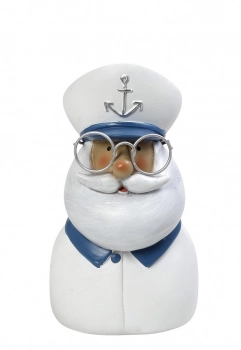 Διακοσμητικό Επιτραπέζιο Καπετάνιος Polyresin Γαλάζιος ESPIEL 13x11,5x25εκ. MT2747K1