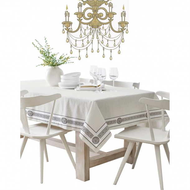 Τραπεζομάντηλο Βαμβακερό 160x220εκ. Key Silver Makis Tselios