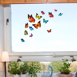 Αυτοκόλλητα Για Τζάμι 2 Όψεων Βινυλίου Butterflies 34x15,5εκ. ANGO 69002