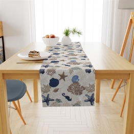 Runner Εμπριμέ Polycotton Αλέκιαστo 40x180εκ. Coral Reef 475 Ecru DimCol