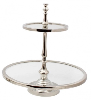 Ορντερβιέρα 2 Όροφη Ανοξείδωτη-Γυάλινη ESPIEL 43x46εκ. GET252