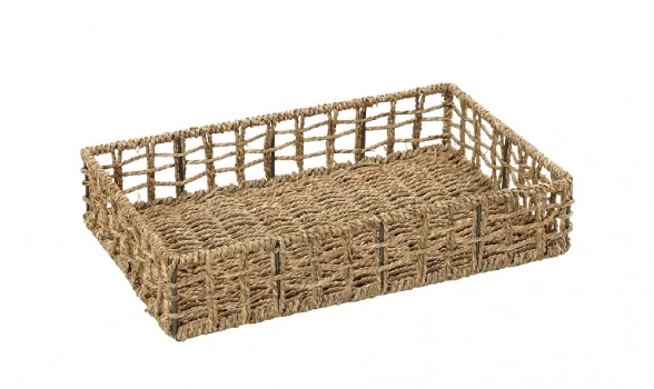 Καλάθι Ψάθινο Ορθογώνιο ESPIEL 40x25x8εκ. AST802