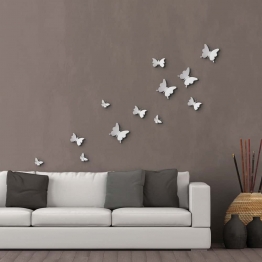 Διακοσμητικά Αυτοκόλλητα Τοίχου White Butterflies 3D ANGO 24001