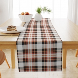 Runner Εμπριμέ Polycotton Αλέκιαστo 40x180εκ. Tartan 492 Orange DimCol