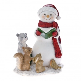 Χριστουγεννιάτικος Διακοσμητικός Χιονάνθρωπος Polyresin Λευκός iliadis 14x9,5x15εκ. 79309