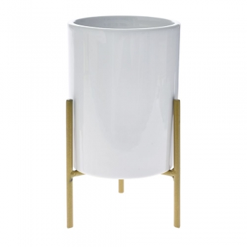 Κασπώ Κεραμικό Λευκό Σε Τρίποδα iliadis 8x8x16εκ. 77817