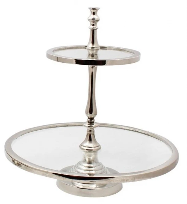 Ορντερβιέρα 2 Όροφη Ανοξείδωτη-Γυάλινη ESPIEL 43x46εκ. GET252