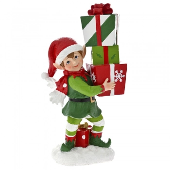 Χριστουγεννιάτικο Διακοσμητικό Ξωτικό Polyresin Πράσινο iliadis 13x8x25εκ. 78310