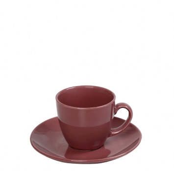 Φλυτζάνι Με Πιατάκι Espresso Stoneware Essentials ESPIEL 90ml OWD101K6