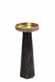 Κηροπήγιο Αλουμινίου Χρυσό-Γκρι ESPIEL 12x23εκ. DEP142