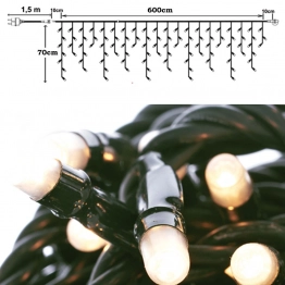 Λαμπάκια Κουρτίνα Σταλακτίτες 300 led Με Πρόγραμμα Ζεστό Λευκό Φως 600x70εκ. iliadis 78639