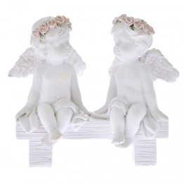 Διακοσμητικοί Επιτραπέζιοι Άγγελοι Polyresin Λευκοί iliadis 12x7x10εκ. 76016