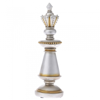 Διακοσμητικό Επιτραπέζιο Πιόνι Βασίλισσα Polyresin Ασημί iliadis 10x10x33εκ. 76256