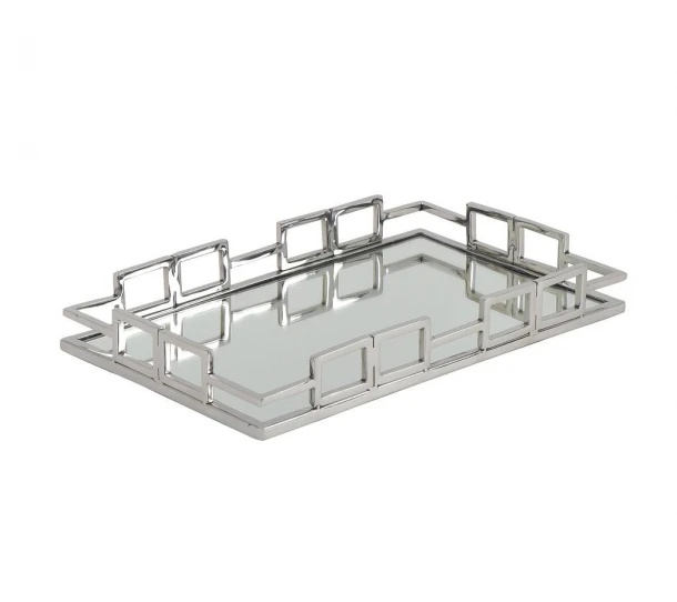 Δίσκος Σερβιρίσματος Μεταλλικός Με Καθρέπτη ESPIEL 41x26x5,5εκ. MR15532