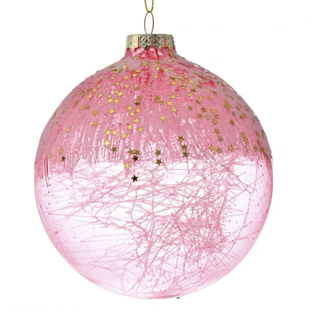 Σετ Μπάλες 4τμχ Γυάλινες Ροζ iliadis 10εκ. 75093