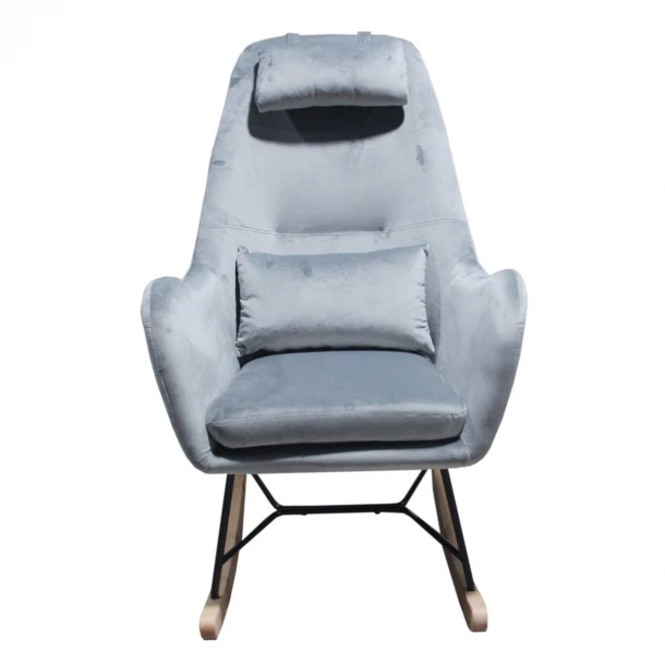 Πολυθρόνα Κουνιστή Μεταλλική-Βελούδινη Γκρι Leonard ARTELIBRE 68x107x105εκ. 14480008