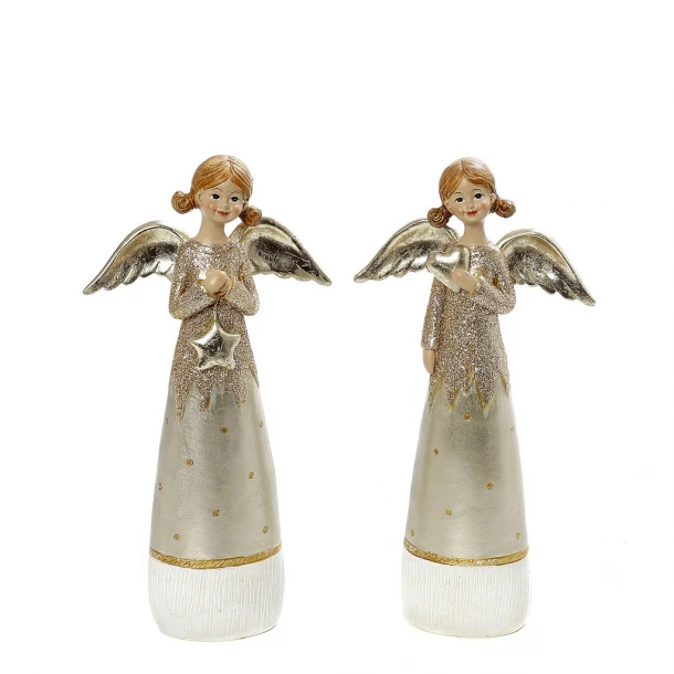 Χριστουγεννιάτικο Διακοσμητικό Αγγελάκι Polyresin Χρυσό ESPIEL 11,5x4x24εκ. MT2814K2